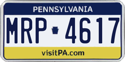 PA license plate MRP4617