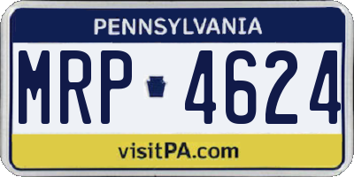 PA license plate MRP4624