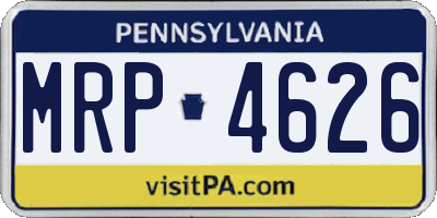 PA license plate MRP4626