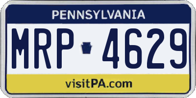 PA license plate MRP4629