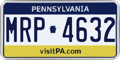 PA license plate MRP4632
