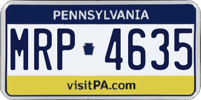 PA license plate MRP4635