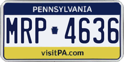 PA license plate MRP4636