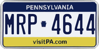 PA license plate MRP4644