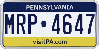 PA license plate MRP4647