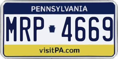 PA license plate MRP4669