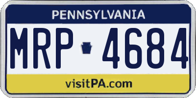 PA license plate MRP4684