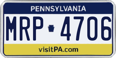 PA license plate MRP4706