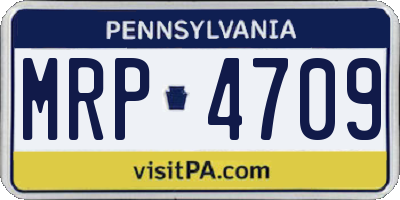 PA license plate MRP4709
