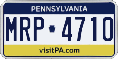 PA license plate MRP4710