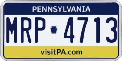 PA license plate MRP4713