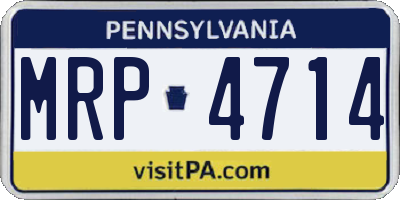 PA license plate MRP4714