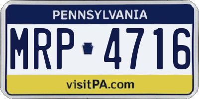 PA license plate MRP4716