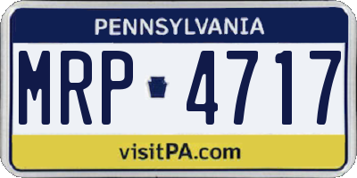 PA license plate MRP4717