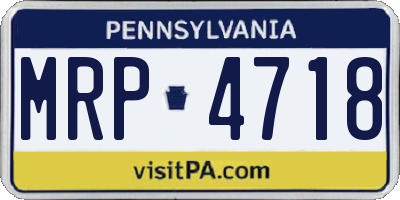 PA license plate MRP4718