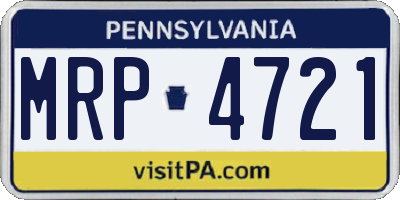 PA license plate MRP4721