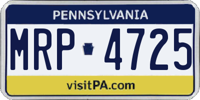 PA license plate MRP4725