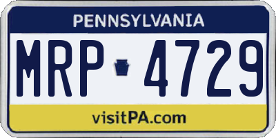 PA license plate MRP4729