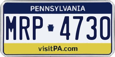 PA license plate MRP4730