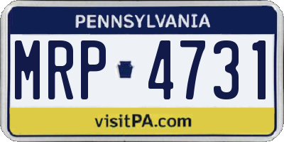 PA license plate MRP4731