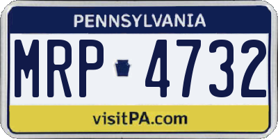 PA license plate MRP4732