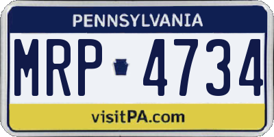 PA license plate MRP4734