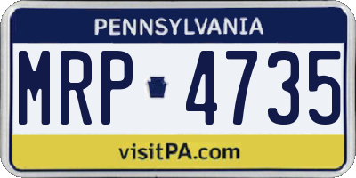 PA license plate MRP4735