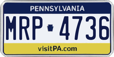 PA license plate MRP4736