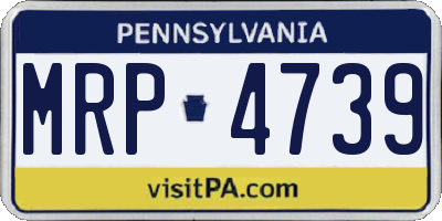 PA license plate MRP4739