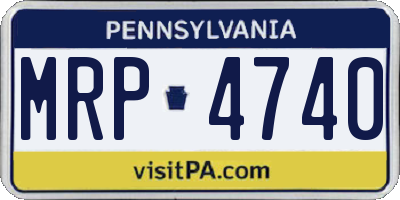 PA license plate MRP4740