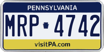 PA license plate MRP4742