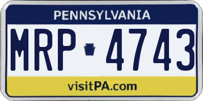 PA license plate MRP4743