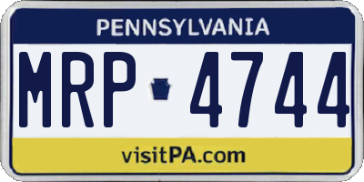 PA license plate MRP4744