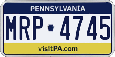 PA license plate MRP4745
