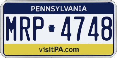 PA license plate MRP4748