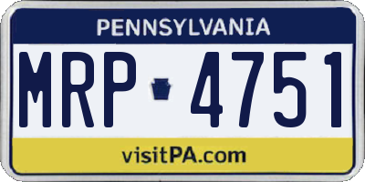 PA license plate MRP4751