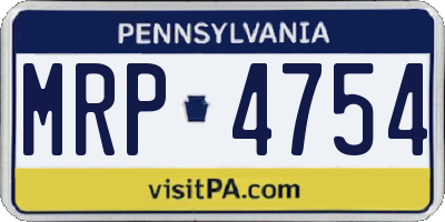PA license plate MRP4754