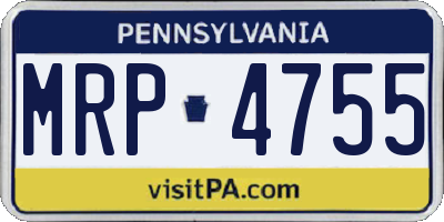 PA license plate MRP4755