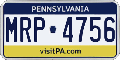 PA license plate MRP4756