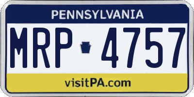 PA license plate MRP4757