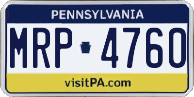 PA license plate MRP4760