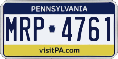 PA license plate MRP4761