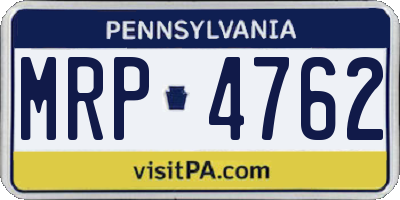 PA license plate MRP4762