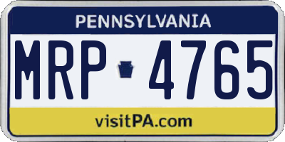 PA license plate MRP4765