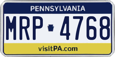 PA license plate MRP4768