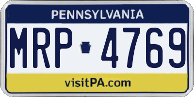PA license plate MRP4769