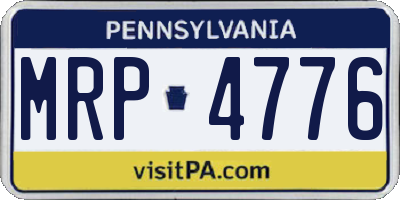 PA license plate MRP4776
