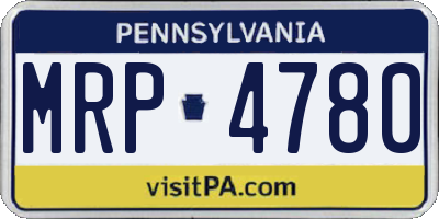 PA license plate MRP4780