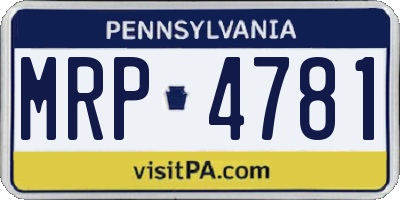 PA license plate MRP4781