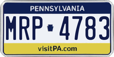 PA license plate MRP4783